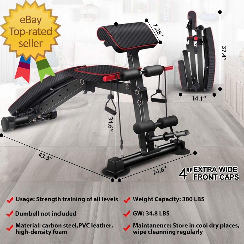 Adjustable Weight Bench Utility Workout Benches for Exercise Free Installation