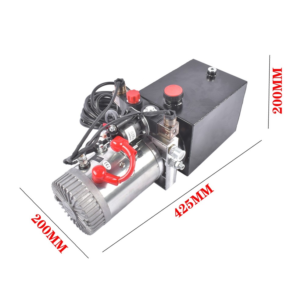 4 Quart 12V DC Double Acting Hydraulic Pump Dump Trailer Power Unit Pack 22MPA