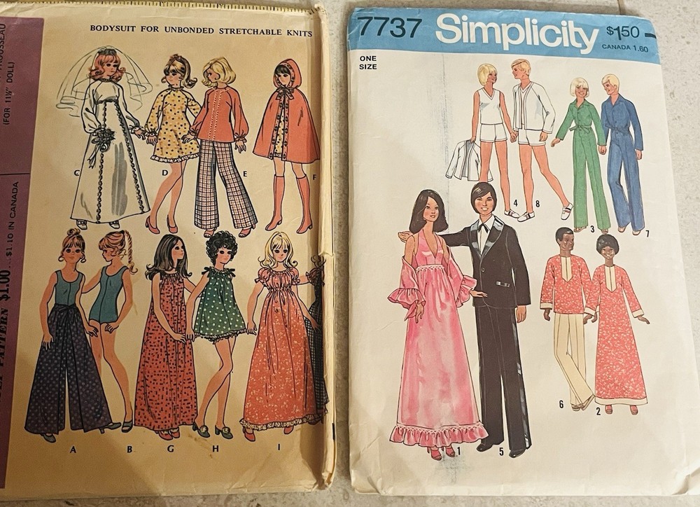 Vintage  Barbie Doll Sewing Patterns