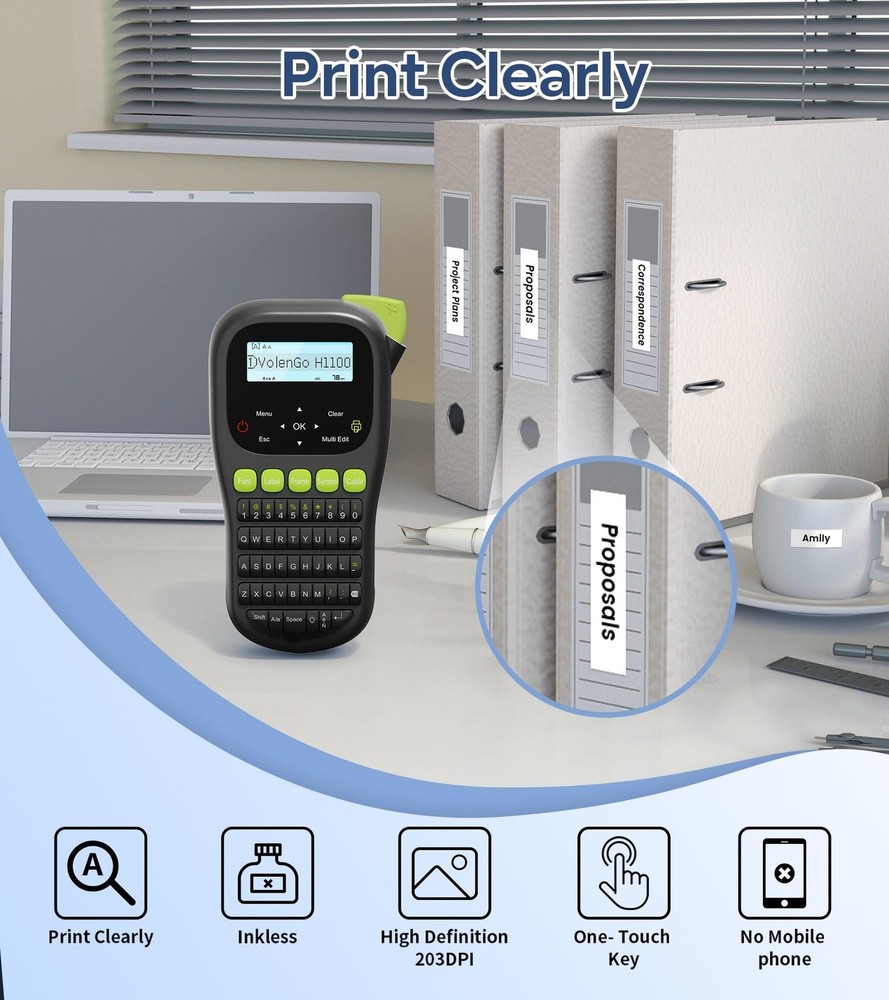 Label Maker Waterproof-Labels, Wire Cable Label Maker, Labeler Machine with T...