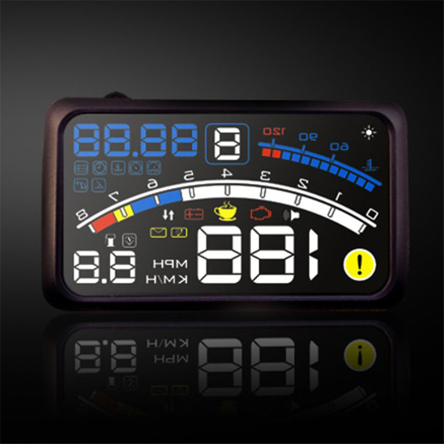 5.5" Car HUD Head-Up Display OBD2 Dashboard Speedometer Projector Speed Warning