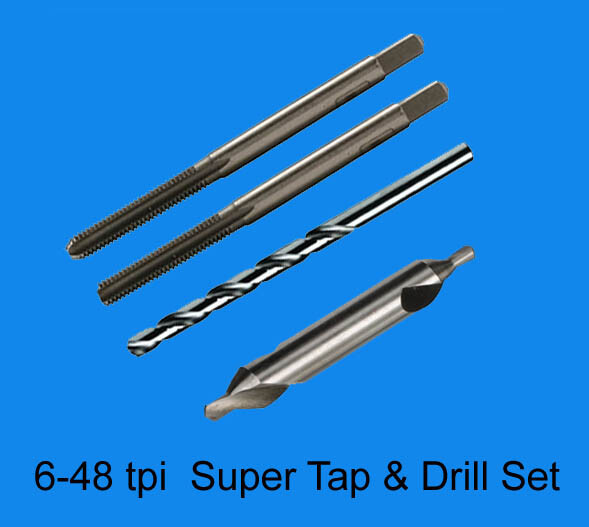 6-48 tpi High Carbon Steel  4 PIECE Tap + #31 Cobalt + Starter Drill Super  Set