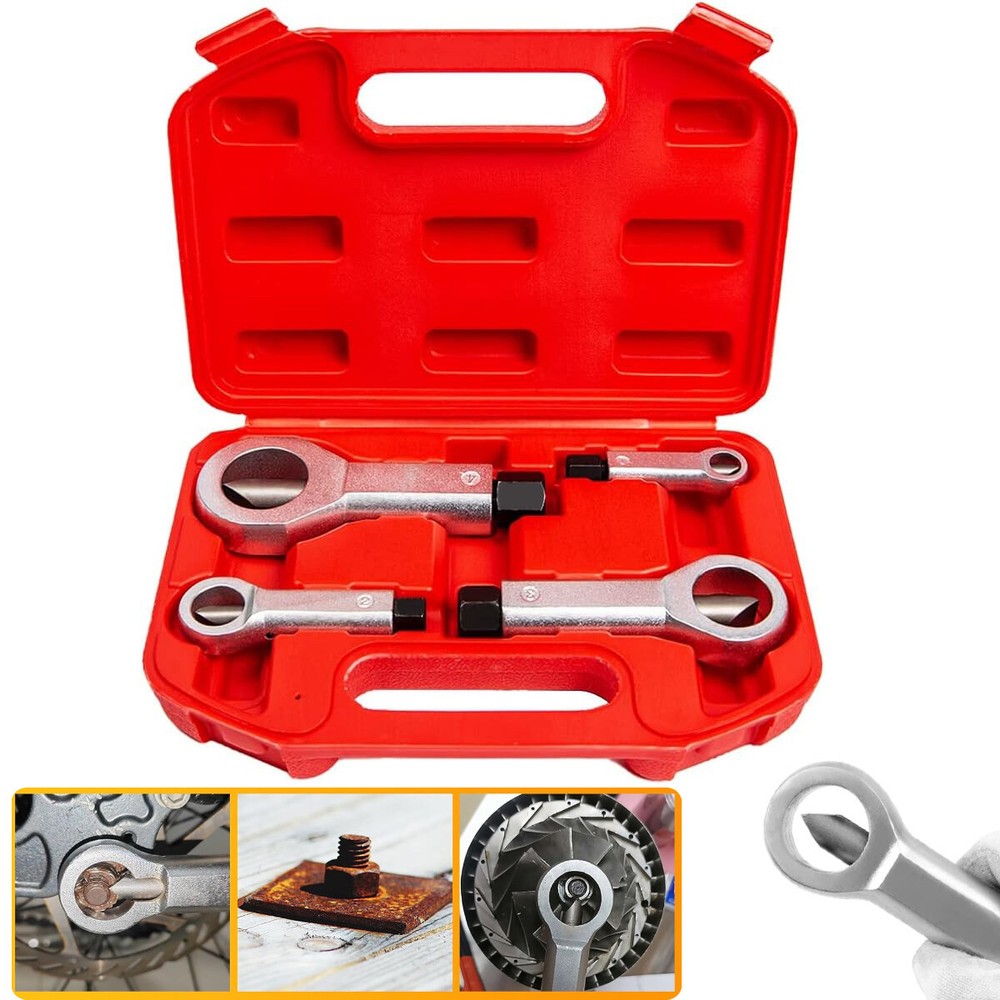 4pcs Nut Splitter Tool Broken Damaged Stuck Remover Puller Corroded Split Set