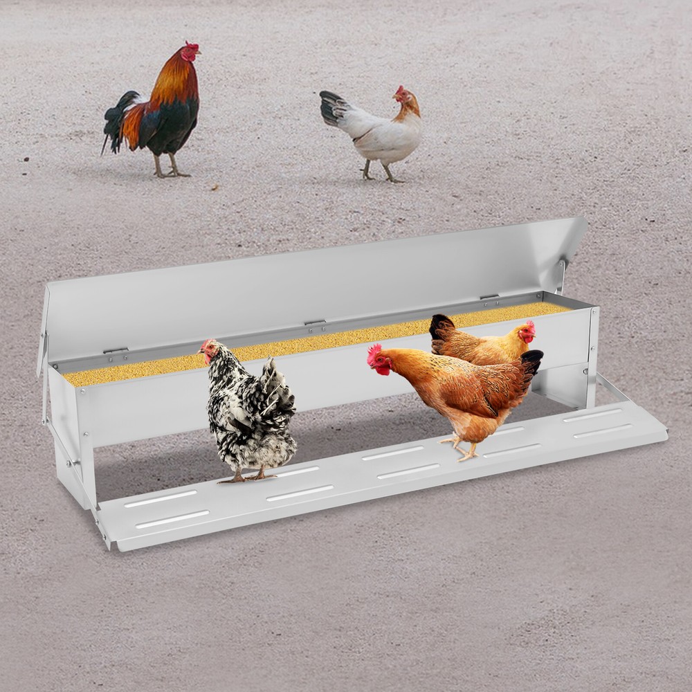 Automatic Chicken Feeder Poultry Trough Chicken Feeder Floor Stand Feed Trough