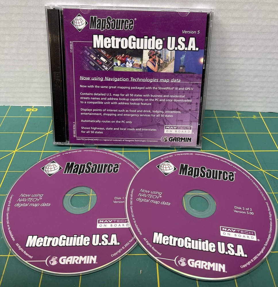 Garmin MetroGuide U.S.A.-Map CD-ROM (Windows) version 5.0 Genuine!