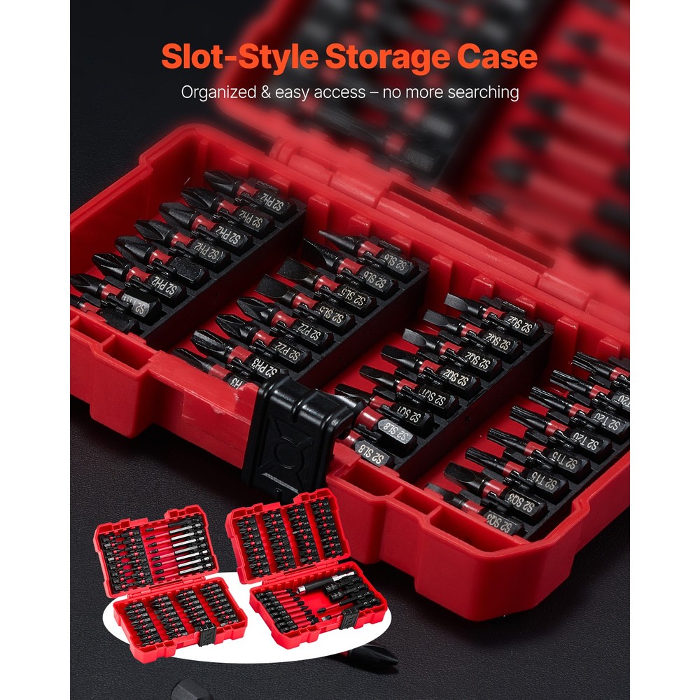 Screwdriver Bit Set 101-Piece Magnetic Bits Blackened Finish with Storage Case