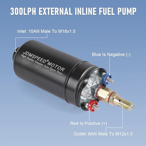 External Inline Fuel Pump Electric 300LPH High Flow 12V Replacement For