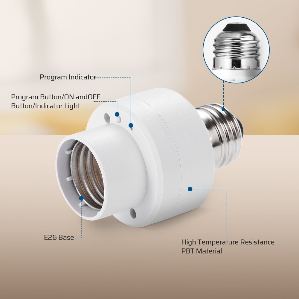 DEWENWILS Holiday Light Remote Socket No Wiring Needed E26 E27 Bulb Base