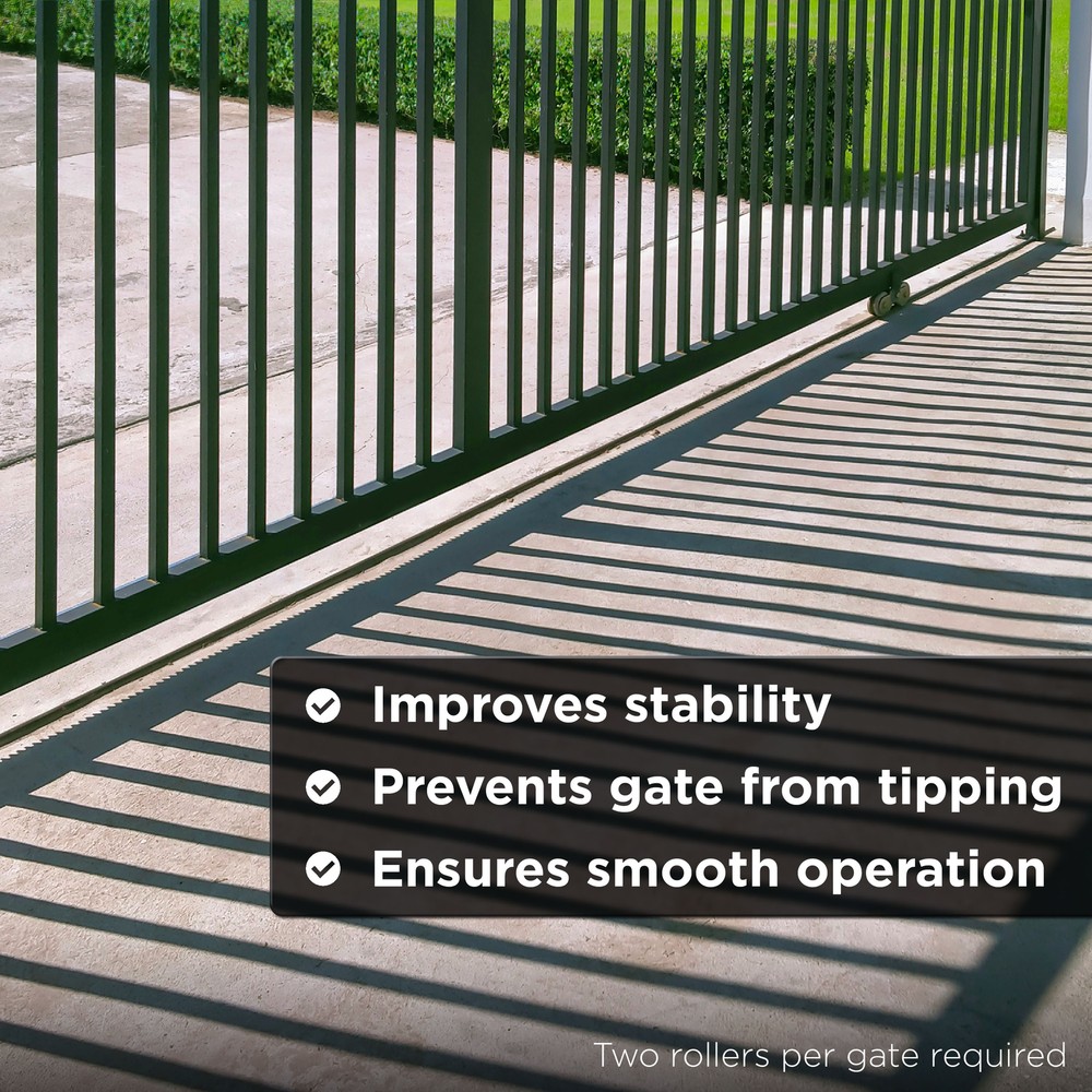 ALEKO set of 2 Side Rollers for Sliding Rolling Gate Roller Guide with Bracket