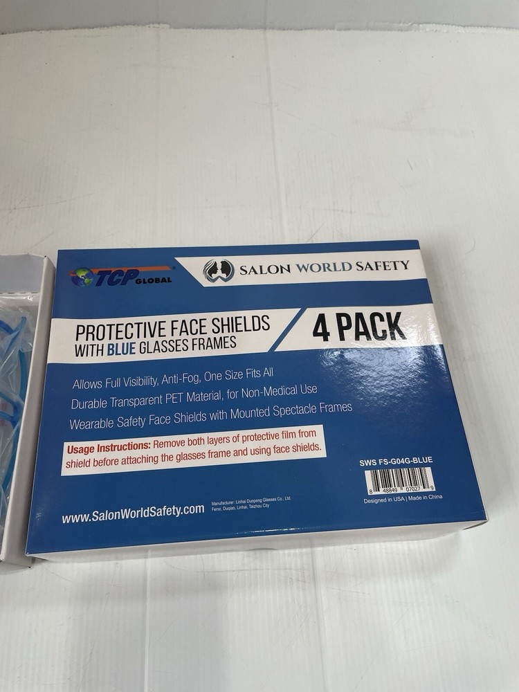 Protective Face Shields 4 Pack