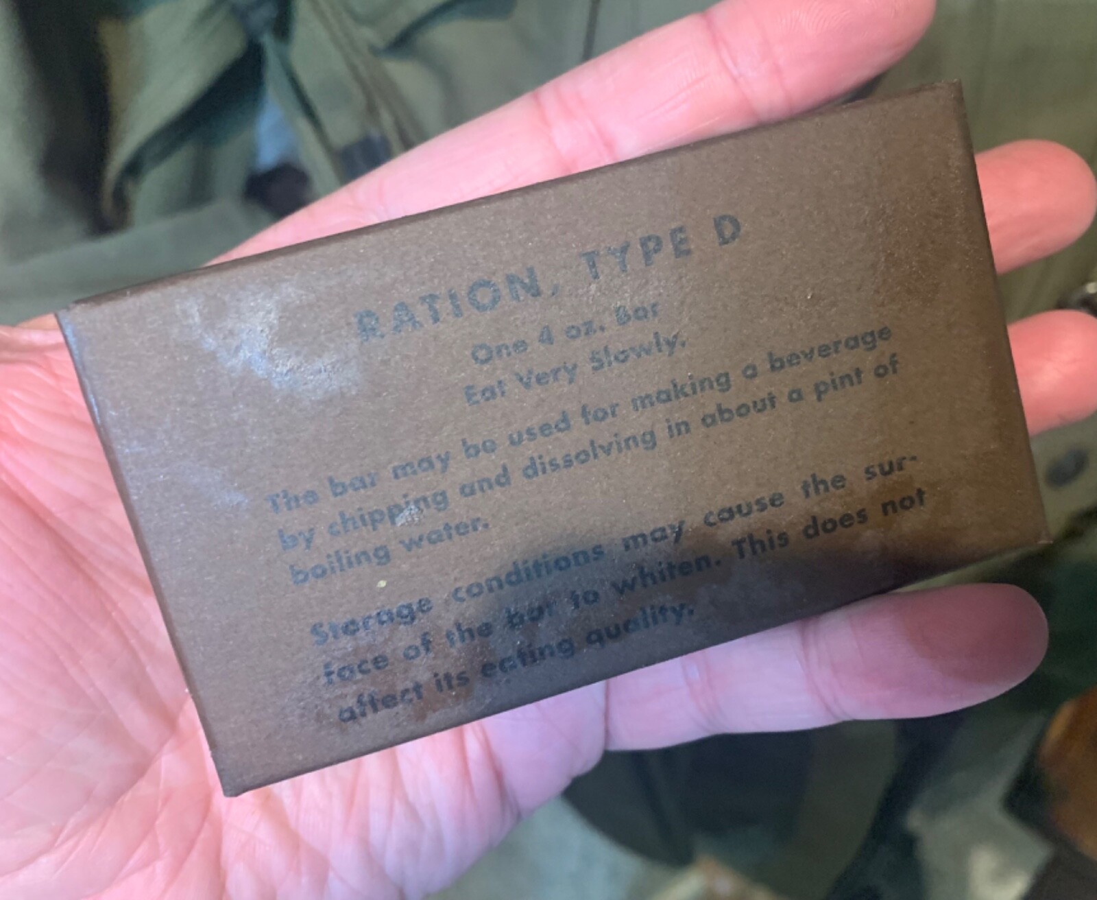 Edible WWII D Ration Bar - Museum Quality Reproduction Chocolate