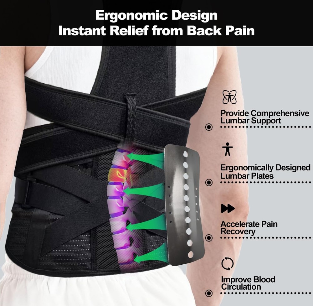 Upgraded Back Brace Posture Corrector for and Men - Adjustable Back Brace wit...