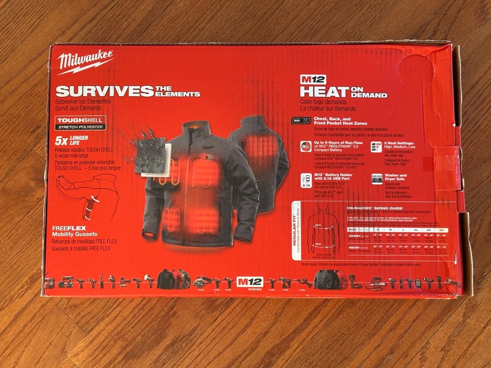 MILWAUKEE TOUGHSHELL HEATED EXTRA LARGE JACKET OPEN BOX WITH BATTERY & CHARGER