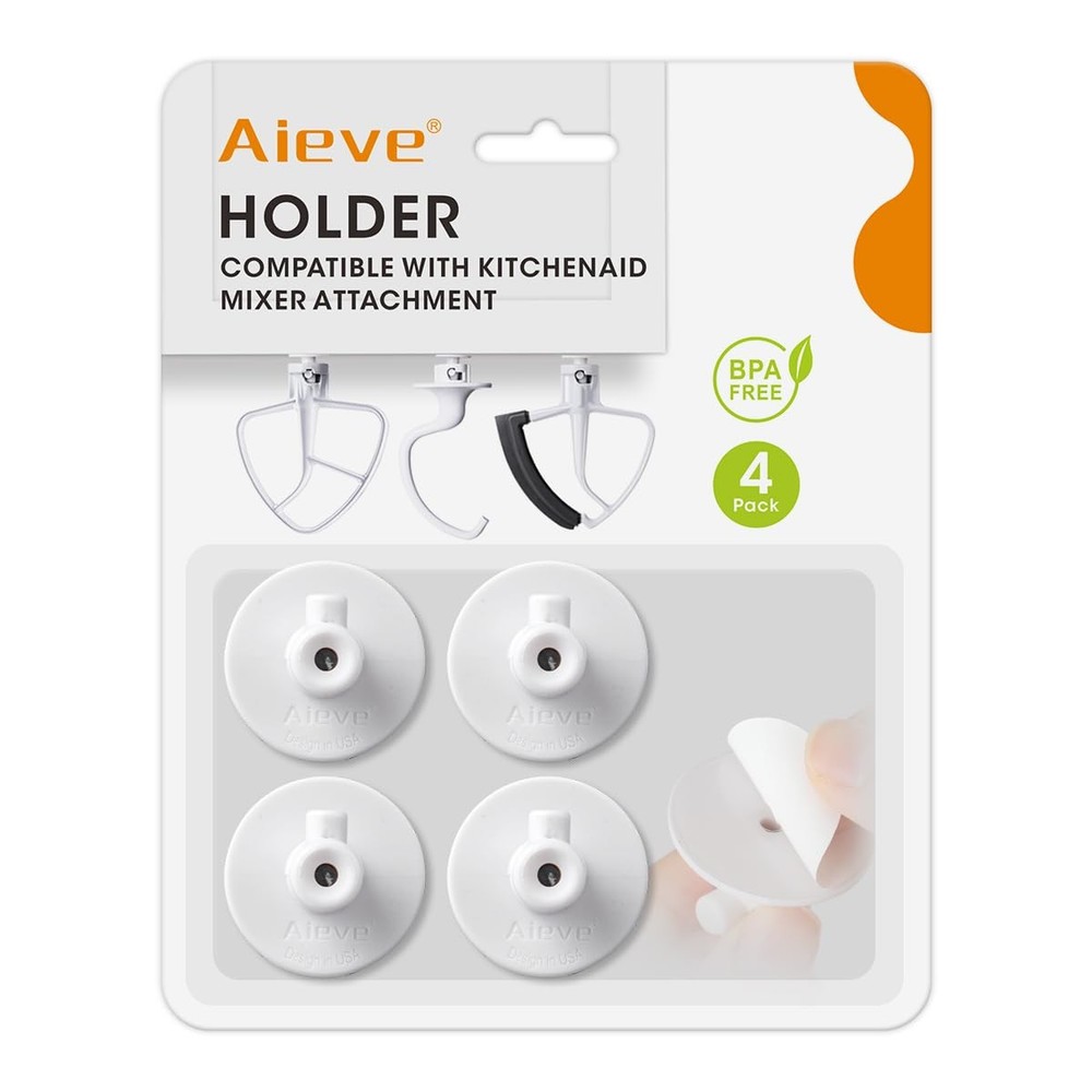 AIEVE 4 Pack Stand Mixer Attachment Holders Compatible with Kitchenaid Mixer...