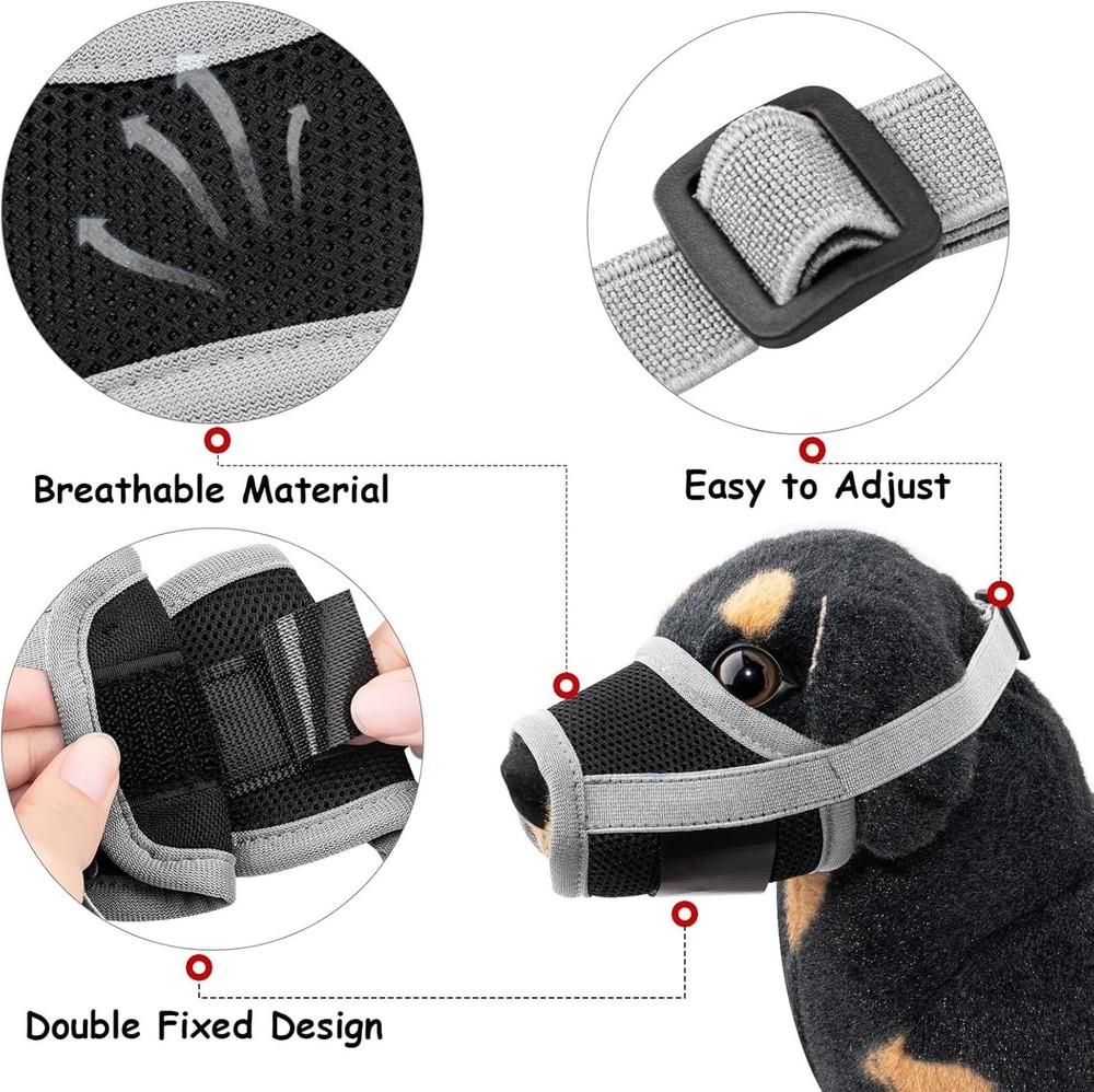 Dog Muzzle, Prevent Biting, Barking and Chewing Comfortable Mesh Soft Fabric