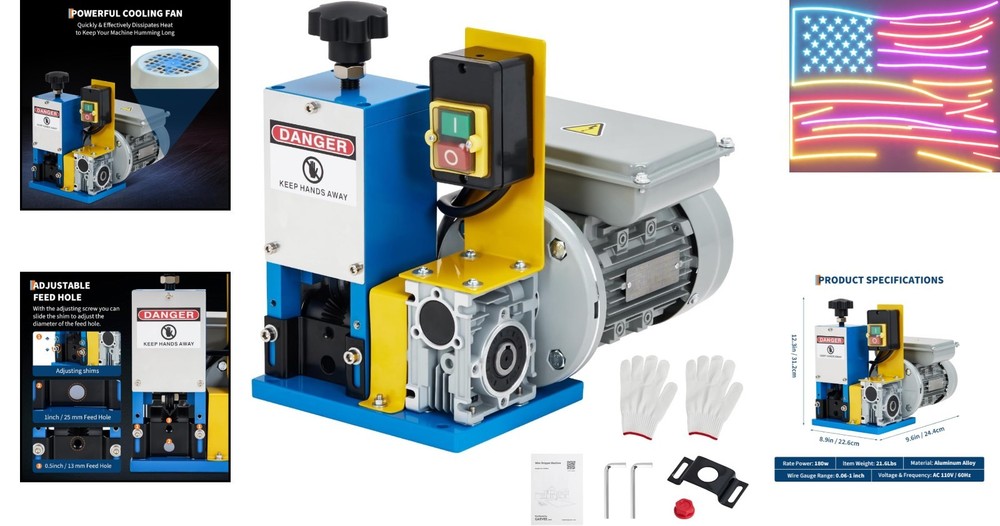 Electric Wire Stripping Machine, 0.06"-1" Automatic Scrap Wire Stripper with ...