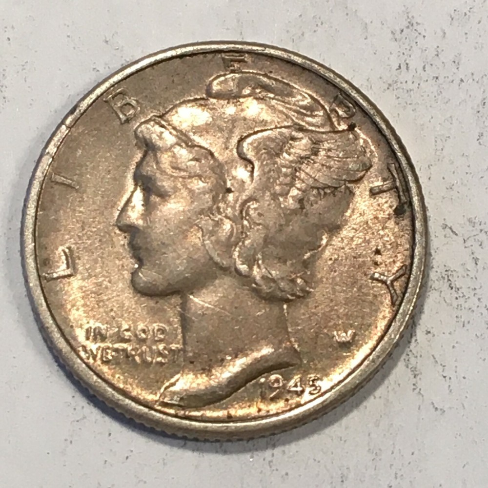 1945-D Mercury Silver Dime - High Quality Scans #L791