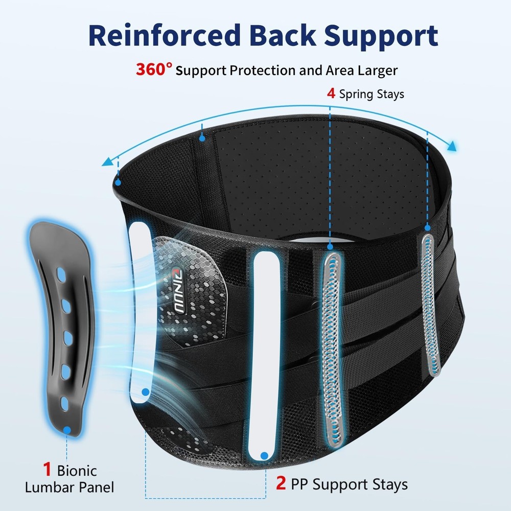Back Brace for Lower Back Pain Relief with Bionic Support System, 8X Powerful...