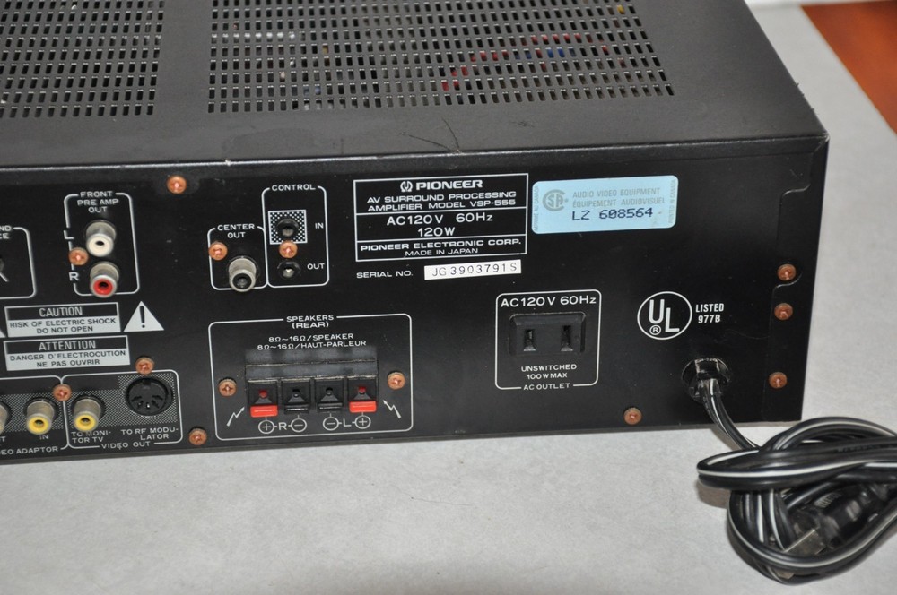 Vintage - Pioneer VSP-555 - Surround Processing Amplifier - Tested & Working