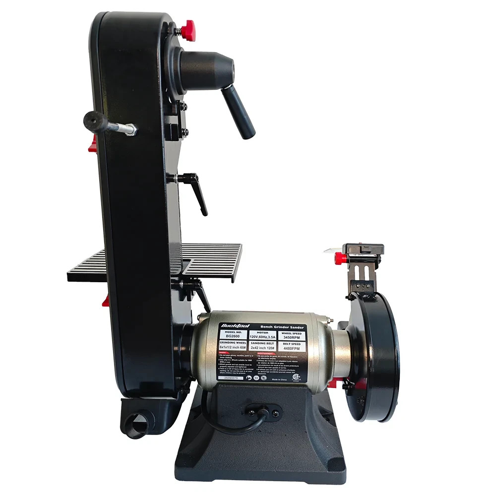 Bucktool Combo 2" x 42" Belt Sander 6" Bench Grinder, Knife Sharpener
