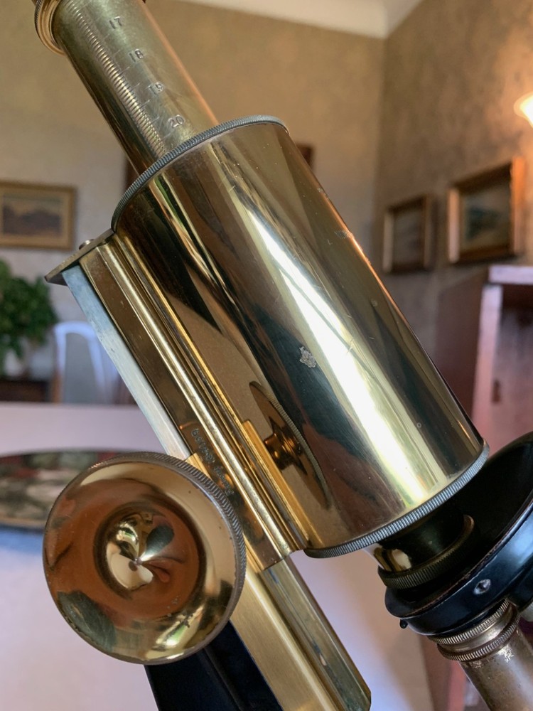 Vintage W. Watson & Sons Ltd - Bactil Monocular Brass Microscope - c1930, Cased