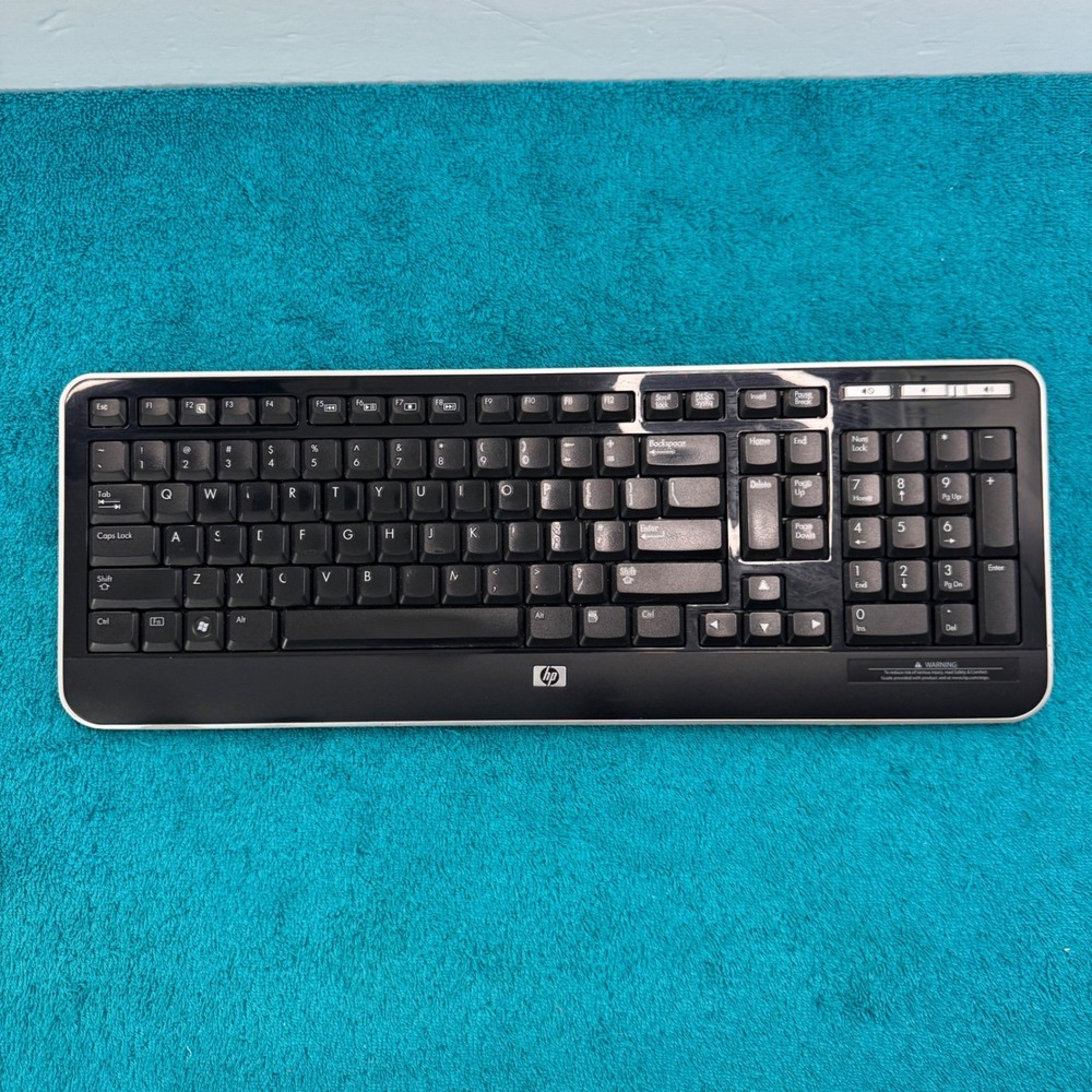 HP Wless Keyboard and Engage Mouse Set Black Silver Multimedia Keys Numeric Pad