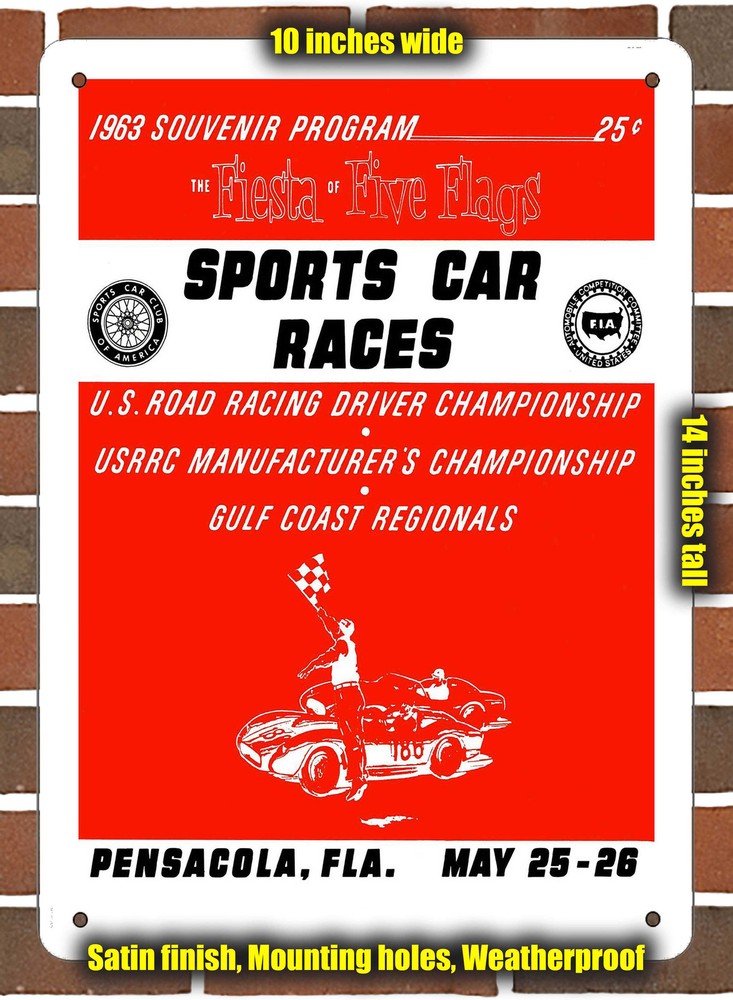 Metal Sign - 1963 Corry Field Racing Program - 10x14 inches