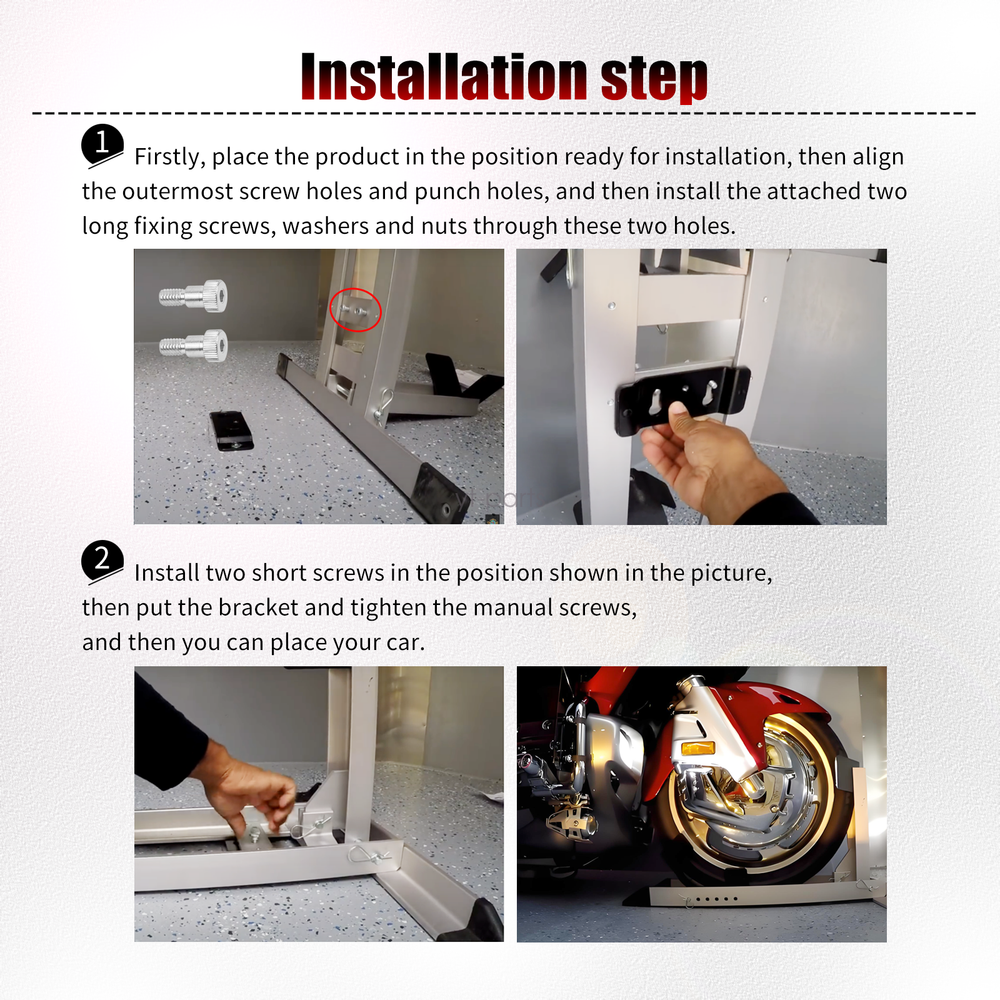 TK-3000 Motorcycle Trailer Stop Adapter Kit For Chock Pit-Stop Wheel System
