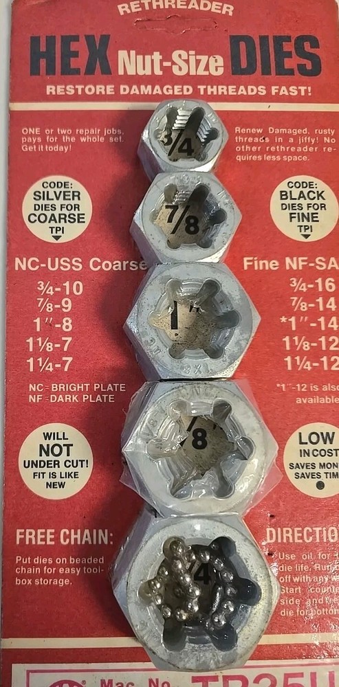 Mac Tools TR25U HEX Rethreader Dies