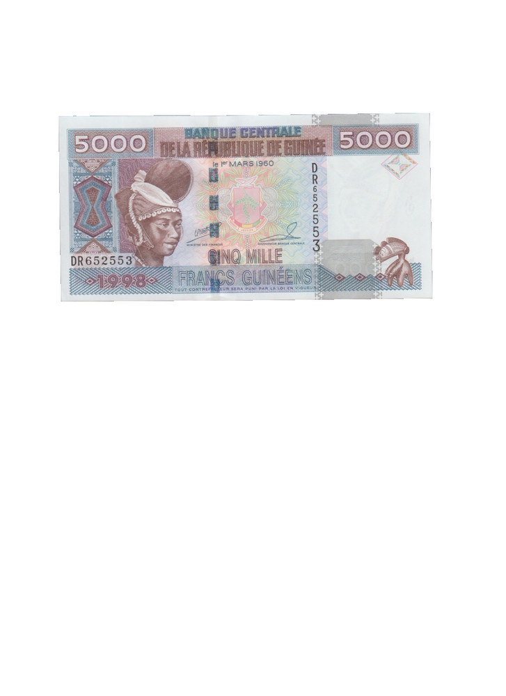GUINEA 1998 5000 SYLIS BANKNOTE P38 UNCIRCULATED