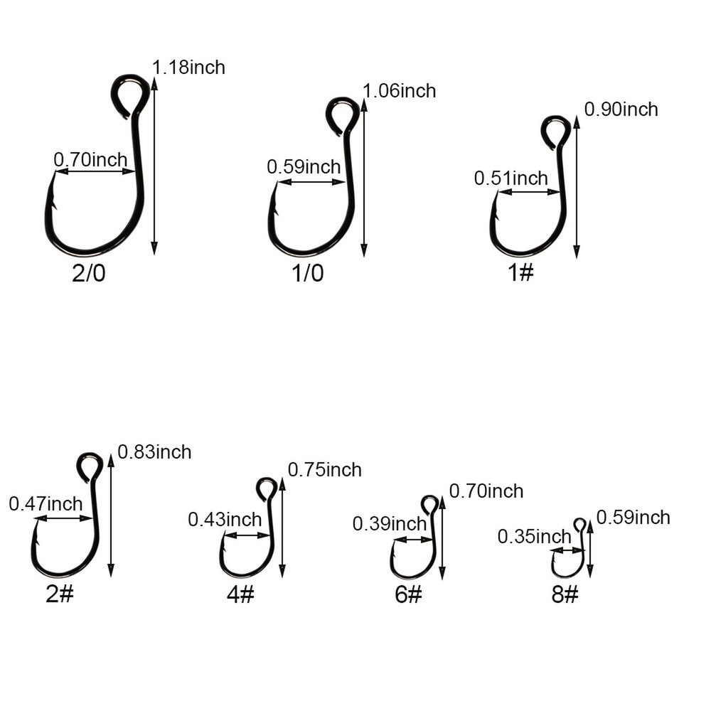 30pcs/Pack Inline Single Hooks Single Replacement Hooks for Fishing Baits Lur...