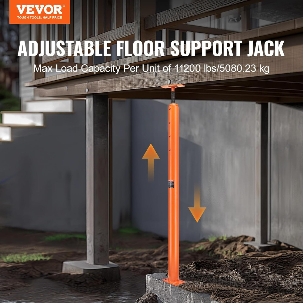 House Floor Jack, 54"-150" Height Range, 11200 Lbs Max Load Capacity, Adjustable
