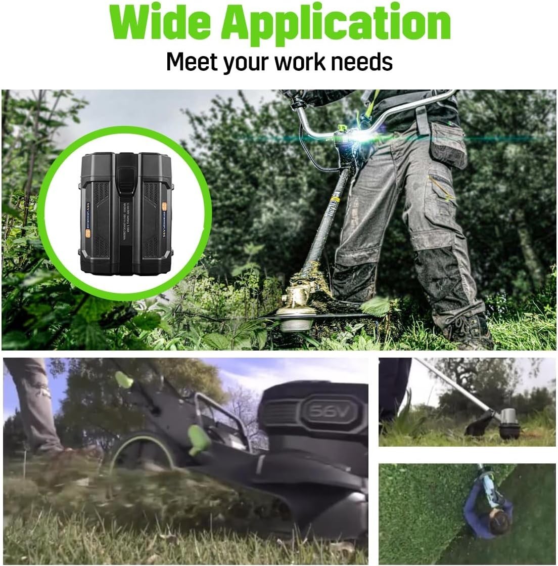 2-PACK 56V 5.0Ah For EGO Power+ 56V Lithium-ion Battery BA5600T BA2800T BA2240