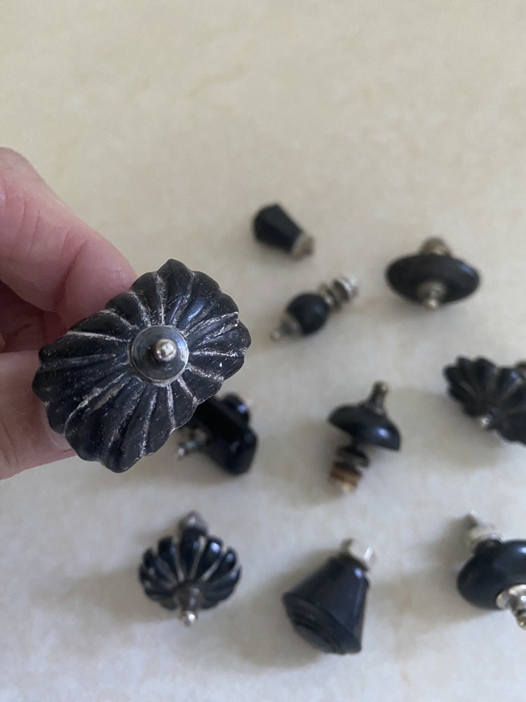 10 Victorian silver plate Bakelite Old Pewter Tea pot lid Knobs Top finials Knob