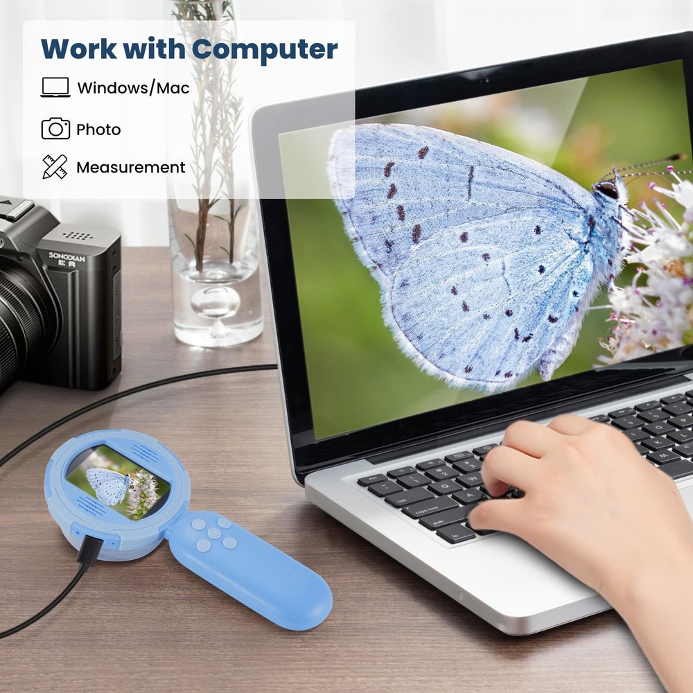 Handheld Microscope for Kids, Mini Digital Microscope for Kids with 2'' Inch ...