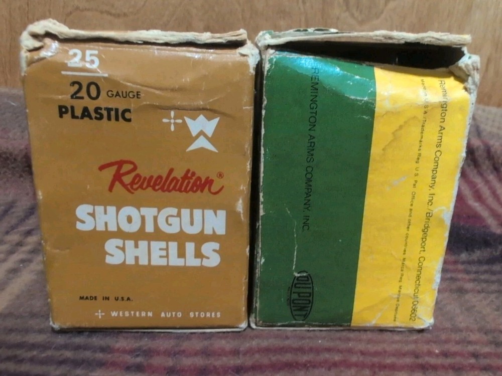 2 vintage shotgun shell boxes empty