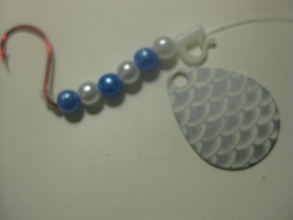 Walleye 1 Hook Spinner Rigs (Glow Silver Scale)