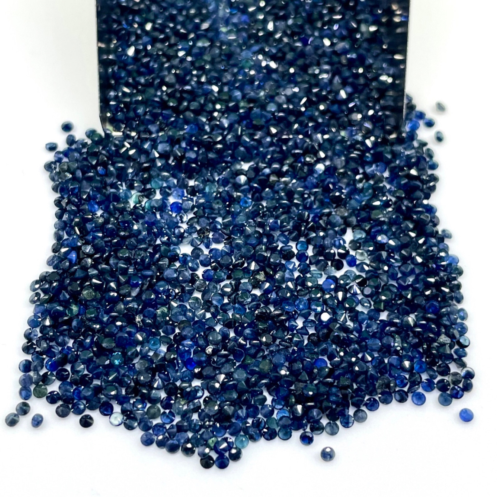 100 Pcs Natural Blue Sapphire 1.6mm Round Cut Calibrated Loose Gemstones Lot