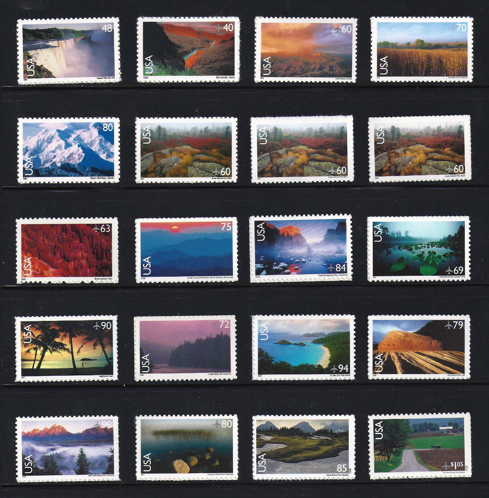 #C133-C150, C138a & C138b Complete Landscapes Airmail Set of 20, Mint, NH