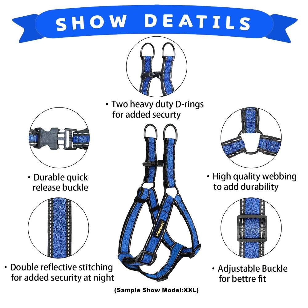 Dog Harness, No Pull, Reflective, Adjustable, Stops Pets from Pulling and Cho...