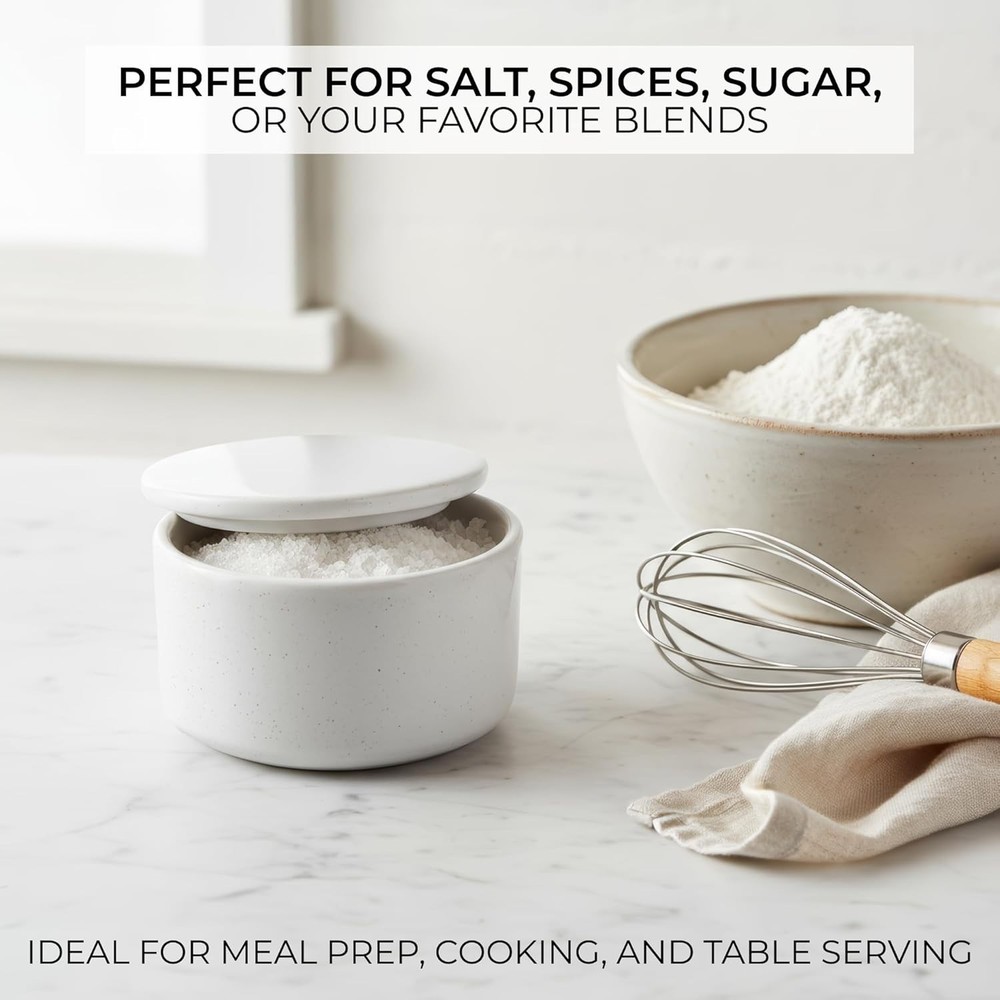 Beautiful Ceramic Salt Cellar with Lid - Spacious Container for Your Kitchen ...