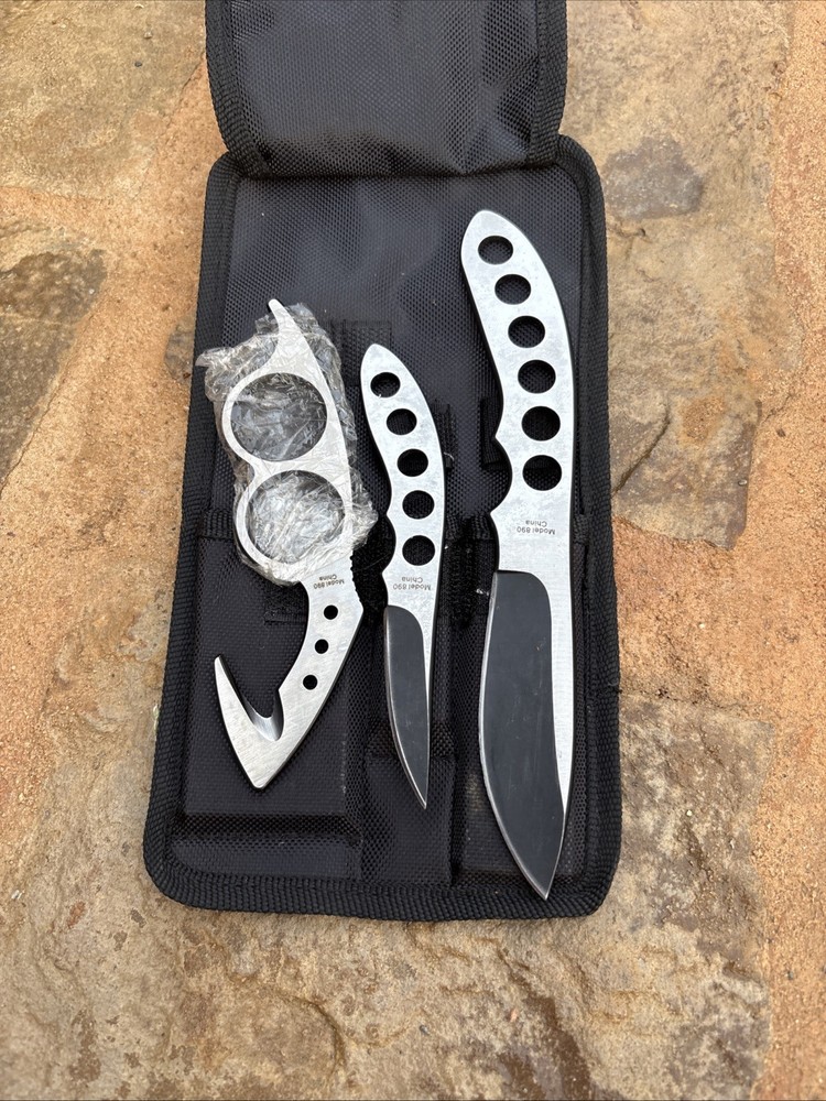 RMEF 3-Piece Game Processing Knife Set Boning Caping Gut Hook w/Case