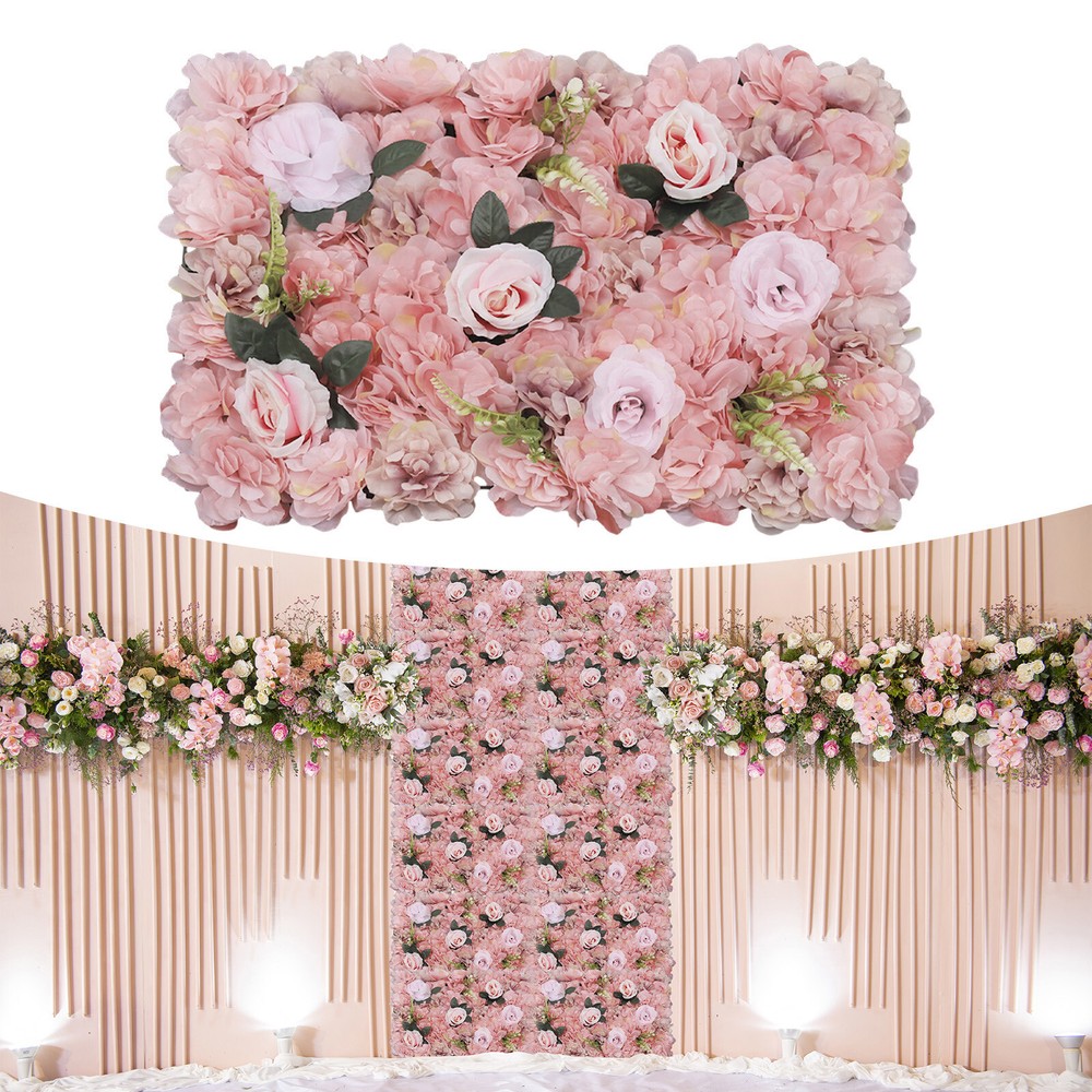12 Pcs Flower Wall Panel Artificial Rose Flower Wall Panel Wedding Background