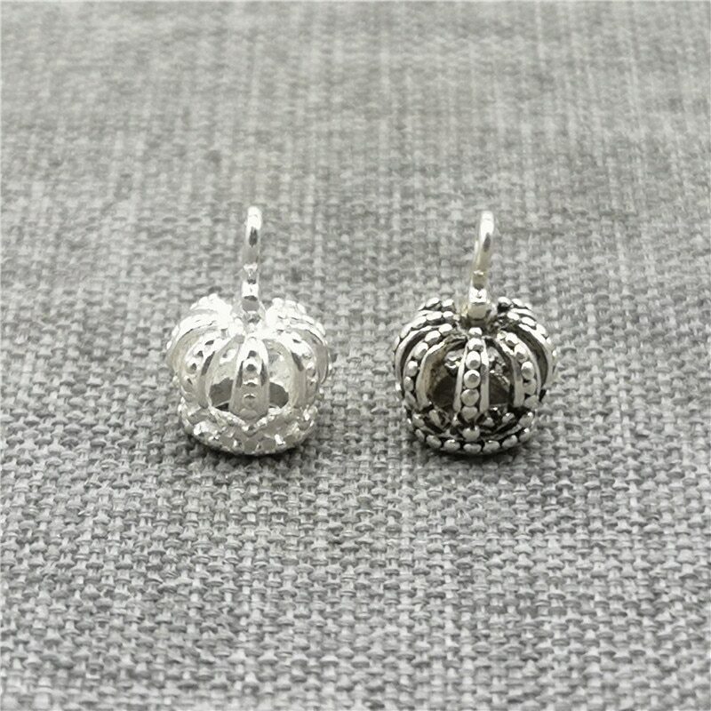 5 Sterling Silver Tiny Crown Charms for Bracelet Necklace