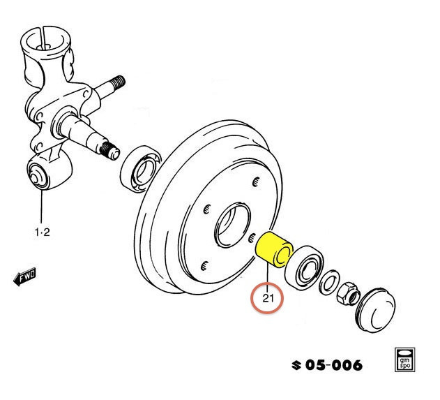 Rear Axle Shaft Bearing Spacer Kit | 89-01 Geo Metro Suzuki Swift | Genuine OEM!
