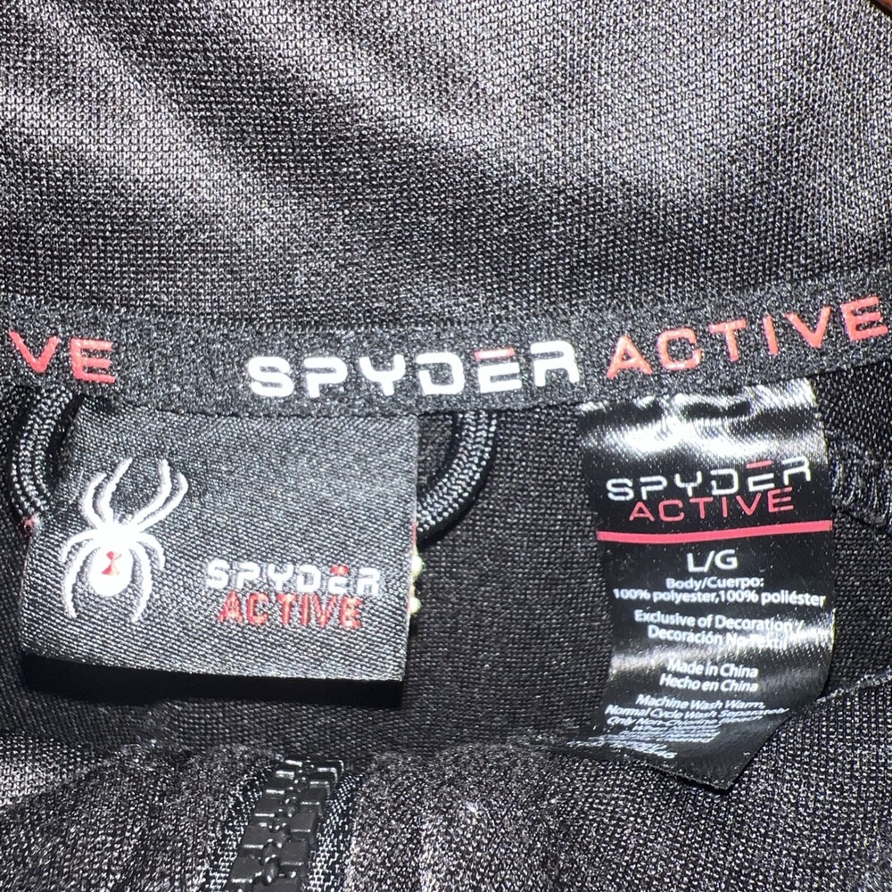 Spyder Active Black Full Zip Jacket Mens Size L