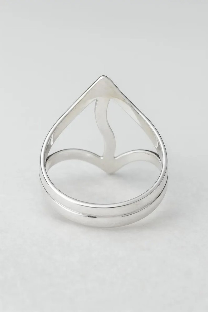 Solid 925Sterling Silver Modern Abstract Openwork Rhombus Contemporary Band Ring