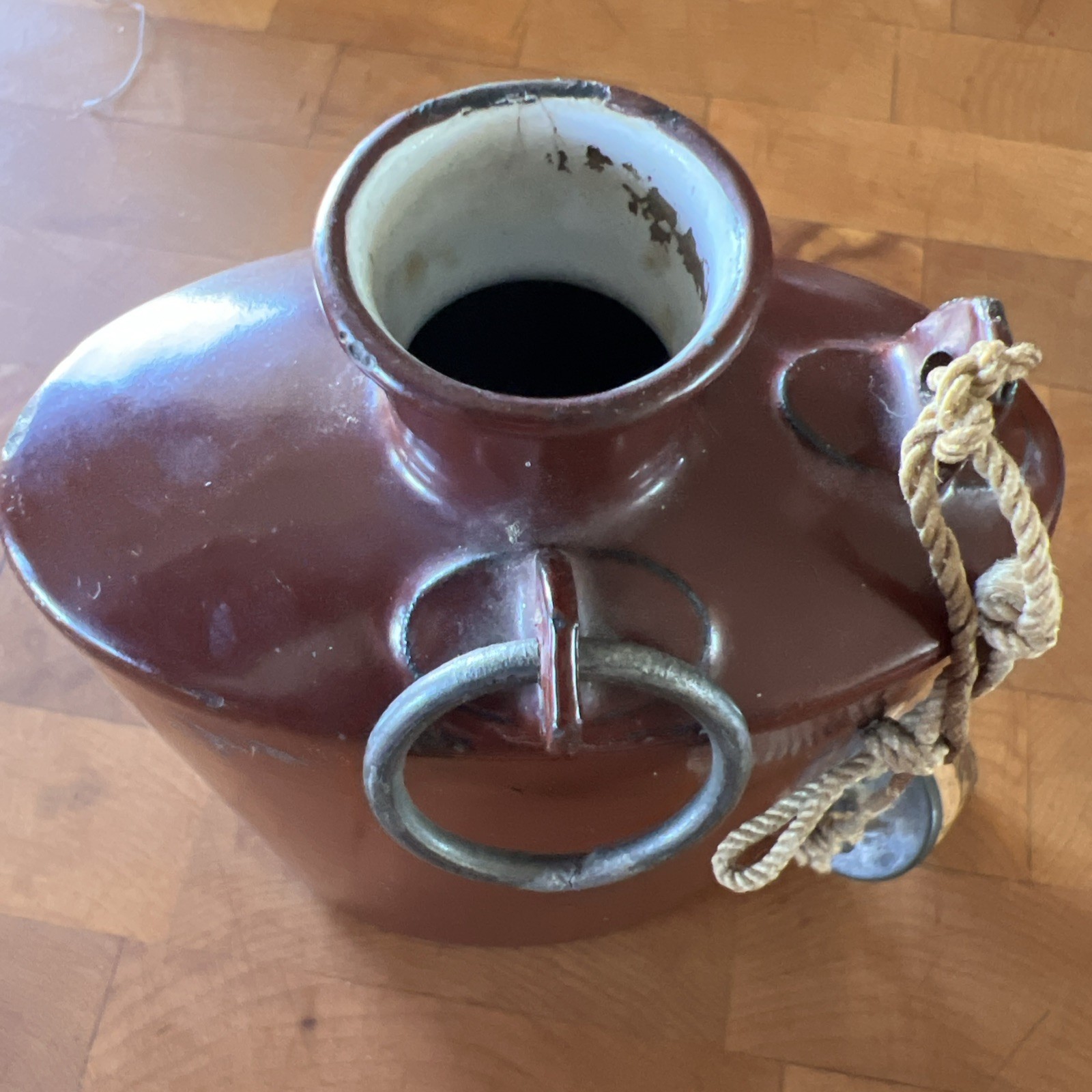 WW1 Era (1916) Enameled Swiss Army Canteen, F. Merker & Co. Baden