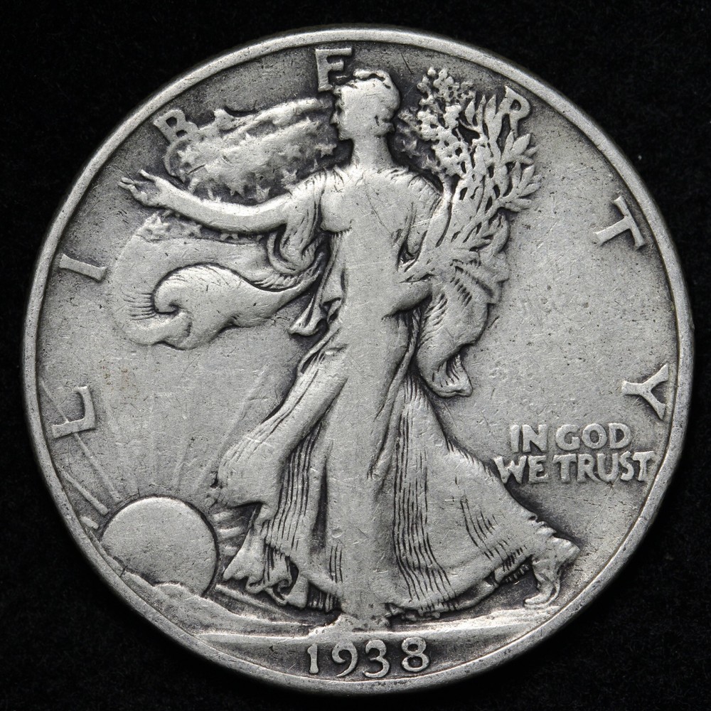 1938 Walking Liberty Half Dollar Nice Circulated Condition