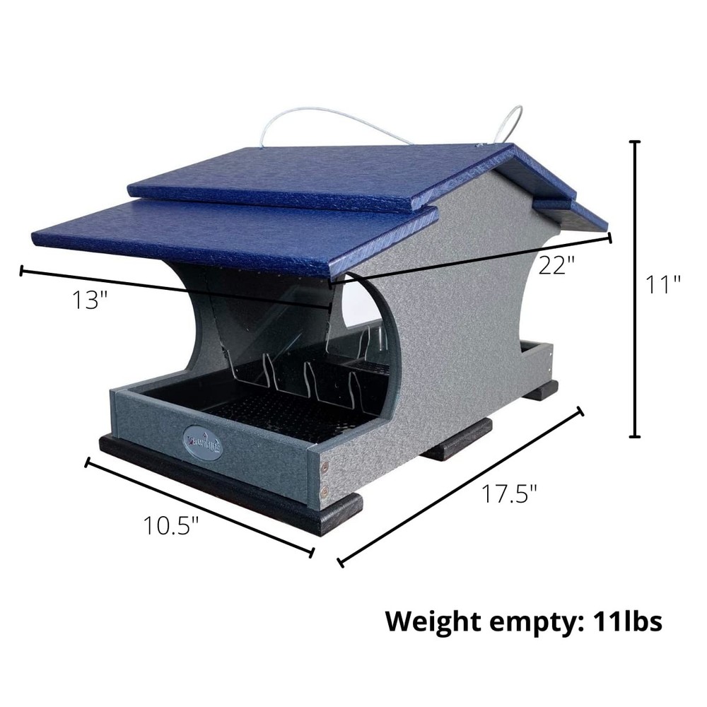 JCS Wildlife Large Poly Hopper Bird Feeder - Mounting Pole Bundles Available!